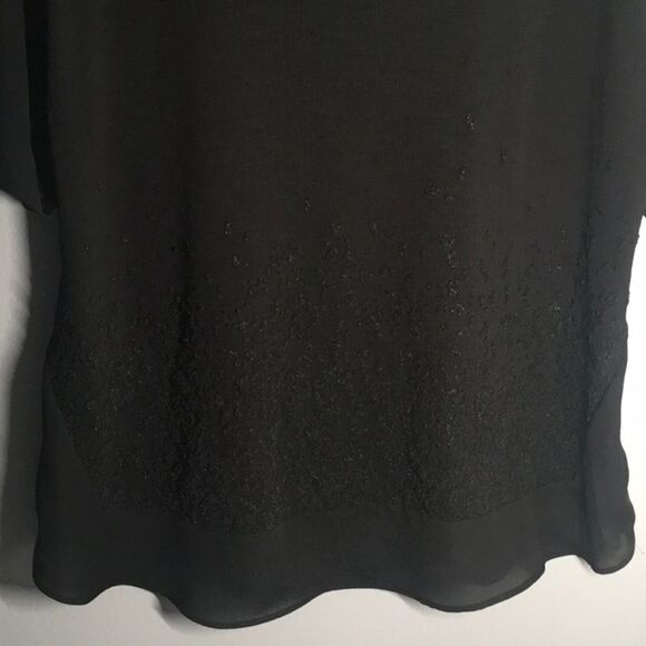 Elegant Simply Vera Verawang top women’s size pl petite Large black embellished - Picture 8 of 16